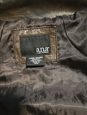 a.n.a Women's Dark Brown Faux Leather Jacket
